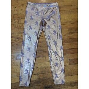 Disney Parks 50th Anniversary Leggings Rose Gold Metallic Foil Mickey Mouse Sz L